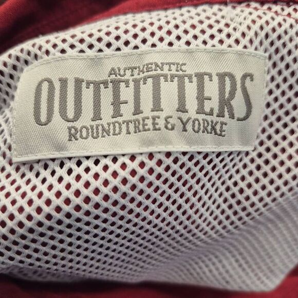 Outfitters Roundtree & Yorke Red Cotton Long Sleeve Vented Button Front Shirt - Picture 10 of 11